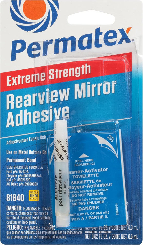 Permatex 81840 Extreme Rearview Mirror 1 Count (Pack of 1), White 