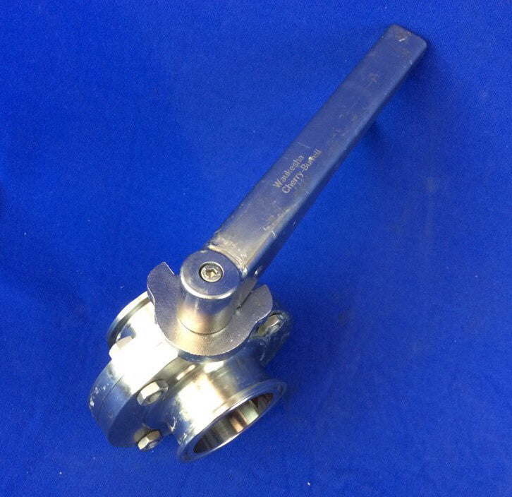 WAUKESHA CHERRY BURRELL 2" S/S BUTTERFLY VALVE 9-POS SQUEEZE GEAR LOCK HANDLE