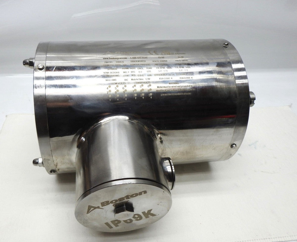 1 HP Boston Gear G00626 HUTCSS Stainless Steel Motor 143TC 208-230/460 1720 RPM
