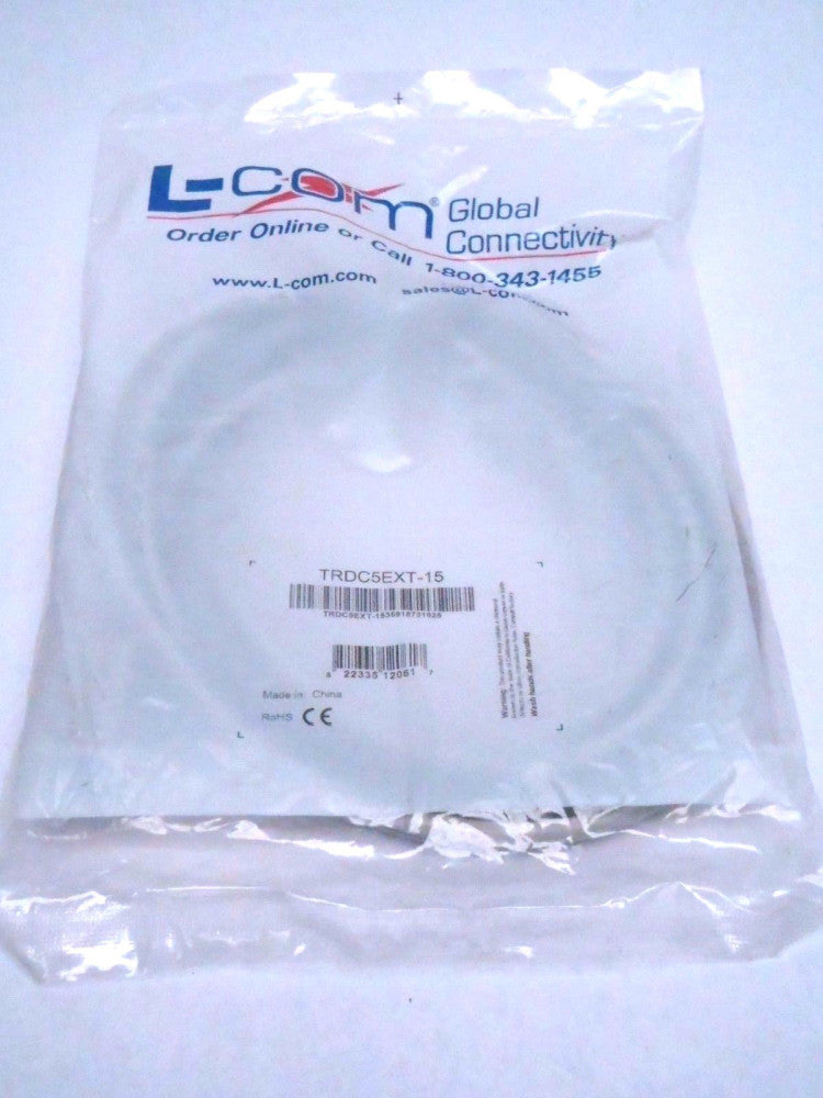 L-COM TRDC5EXT-15 Category 5E Network Extension Cable, 15.0Ft
