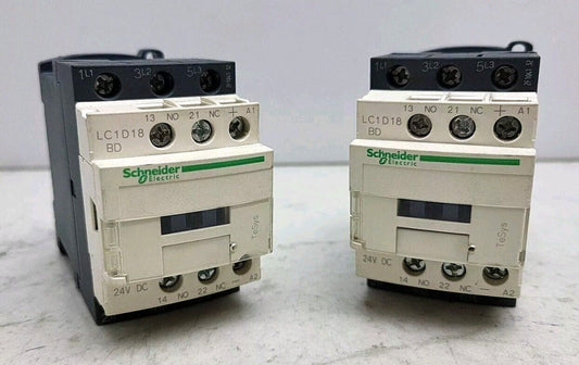2 Pack Schneider Electric Telemecanique LC1D18 w/ LAD4TBDL Contactor 32A 24 Vdc