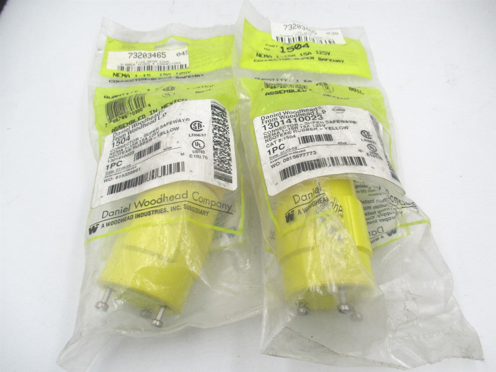 (1504) 125 VAC, 15 Amp Ungrounded Industrial Grade Connector - Lot of 2