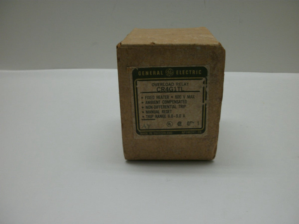 GENERAL ELECTRIC CR4G1TL OVERLOAD RELAY 6-9 AMP 600V MAX MANUAL RESET NEW IN BOX