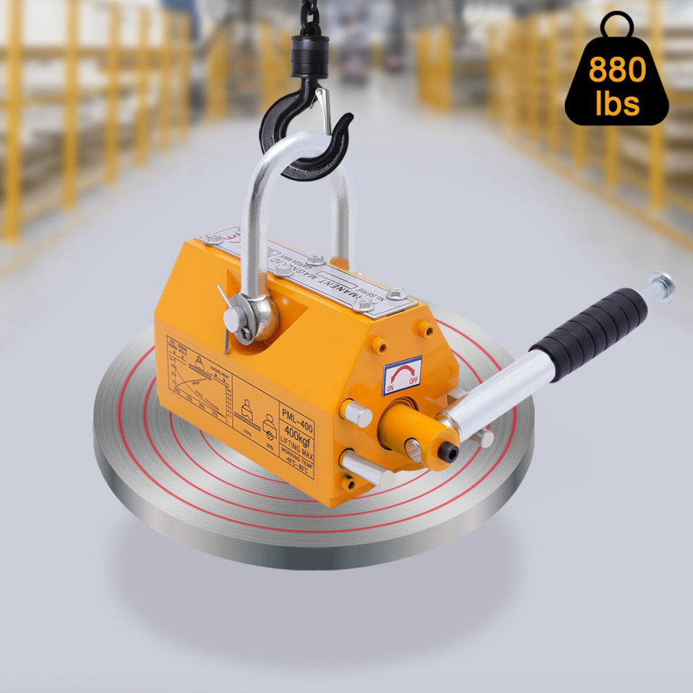 Heavy Duty Steel Magnetic Lifter Lifting Magnet Permanent Lift Hoist 400kg/880lb