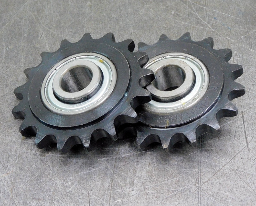 40BB17HR2 Idler Sprocket Pulley 5/8" bore 17 Teeth RC40 RC 40 Lot of Two (2)