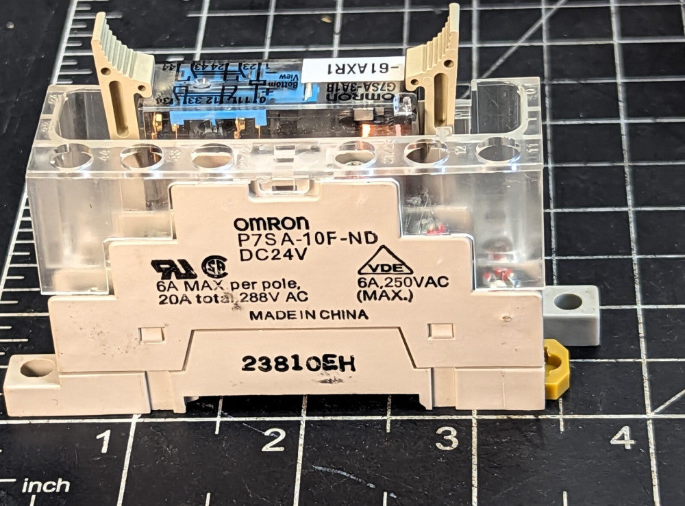10 Pin, DIN Rail, Relay Socket P7SA-10F-ND + G7SA-3A1B 24VDC COIL Omron [OF41]