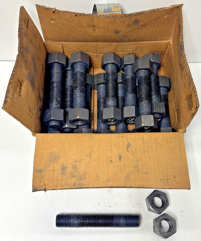 HIGHLAND THREADS STUDS AND HEX HEAD NUTS GRADE B7 2H LOT OF 42 1"X8X7"
