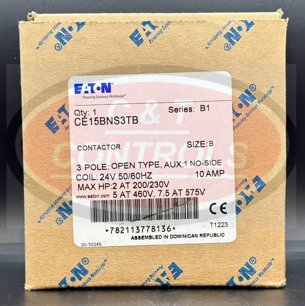 Eaton CE15BNS3TB 10A 24VAC Contactor New In Box USA Stock