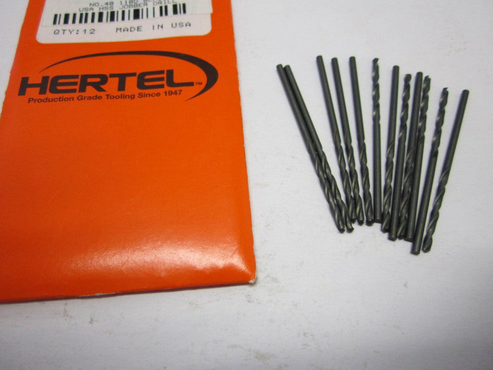 Lot of 12 #48 High Speed Jobber Drill Bits, 118 Degree Oxide Straight Spiral
