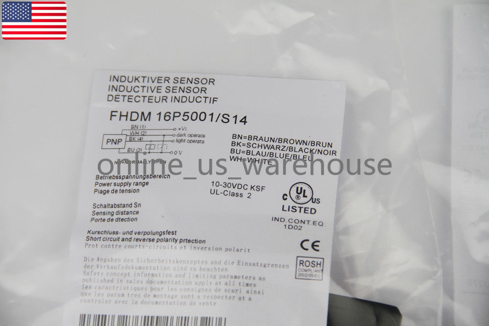 New Photoelectric Sensor FHDM 16P5001/S14 for Baumer 10-30VDC 200mA - US Stock