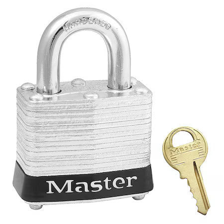 Master Lock 3Blk Lockout Padlock,Kd,Black,1-1/4"H