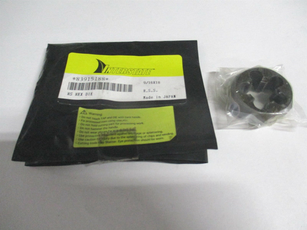 (367-0362) 9/16-18 UNF Thread 1/2" x 1-1/16"HSS RH Hex Rethreading Die 