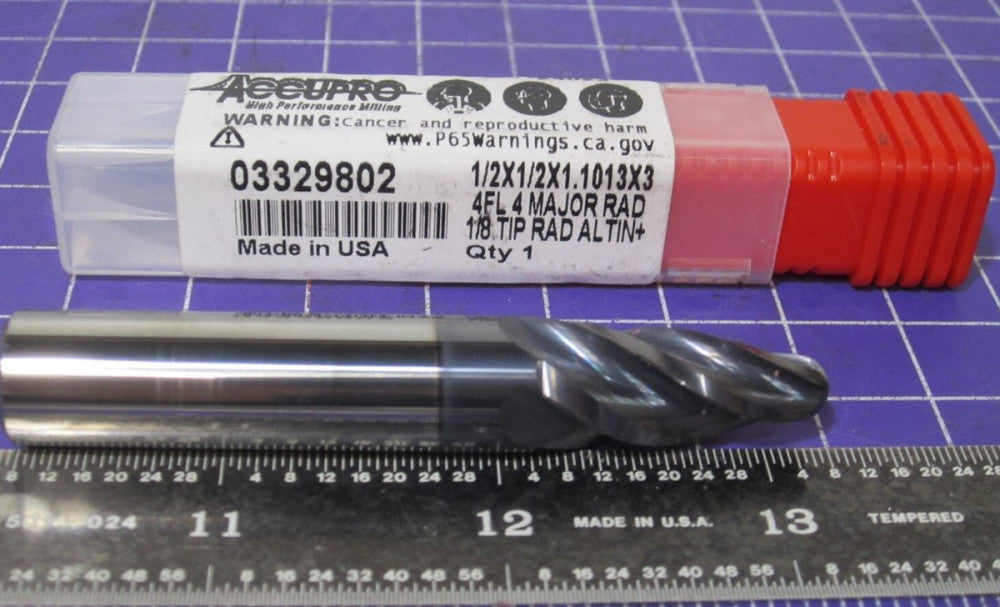 Accupro (14915661) 1/2" Barrel Cutter End Mill Oval Form 4F AlTiN+ Solid Carbide