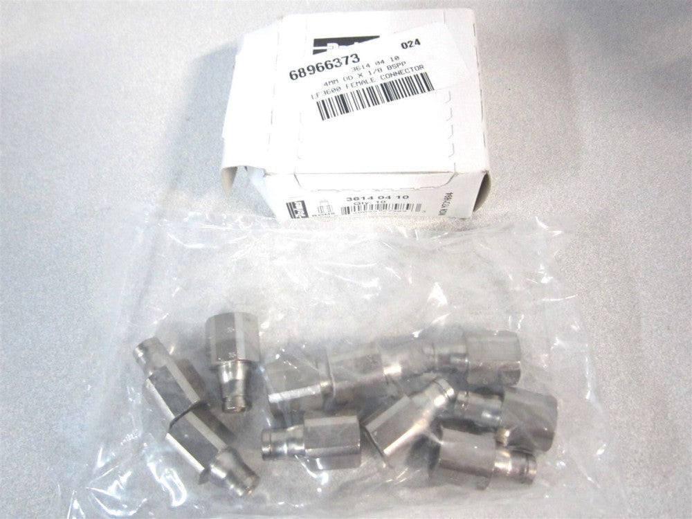 Parker Tube x Female x Tube x Female BSPP Push-to-Connect Connector - Qty 10