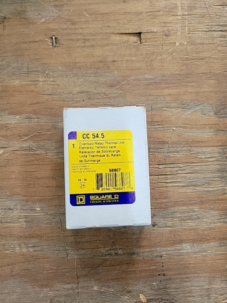 1- New Old Stock!  Square D  Overload Relay Thermal Unit CC54.5 