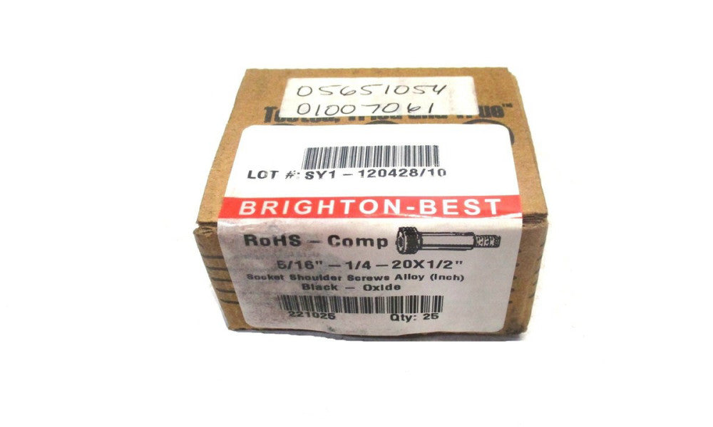 Brighton (221025) 5/16 Diam x 1/2 L 1/4-20 UNC 5/32 Hex Shoulder Screw - 25 QTY