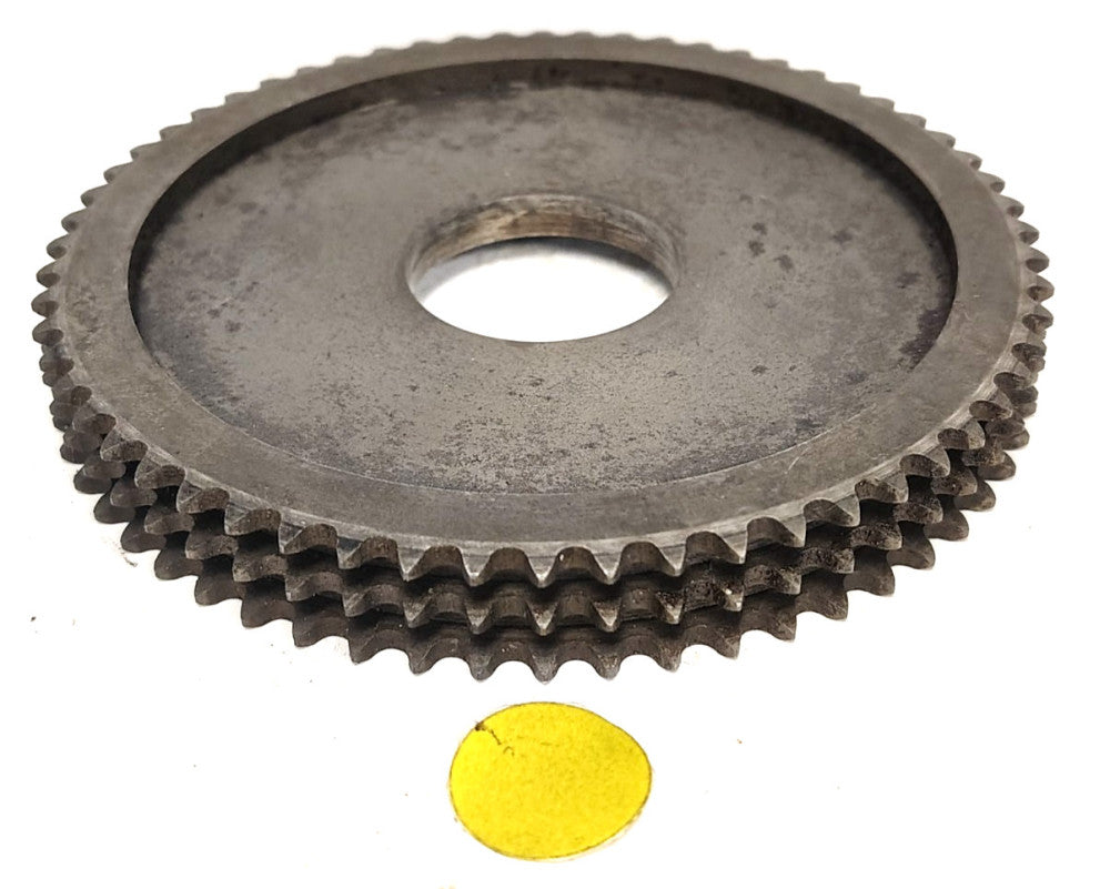 UNBRANDED 60 TOOTH DOUBLE ROLLER CHAIN SPROCKET 5" OD 1-3/8" ID STEEL