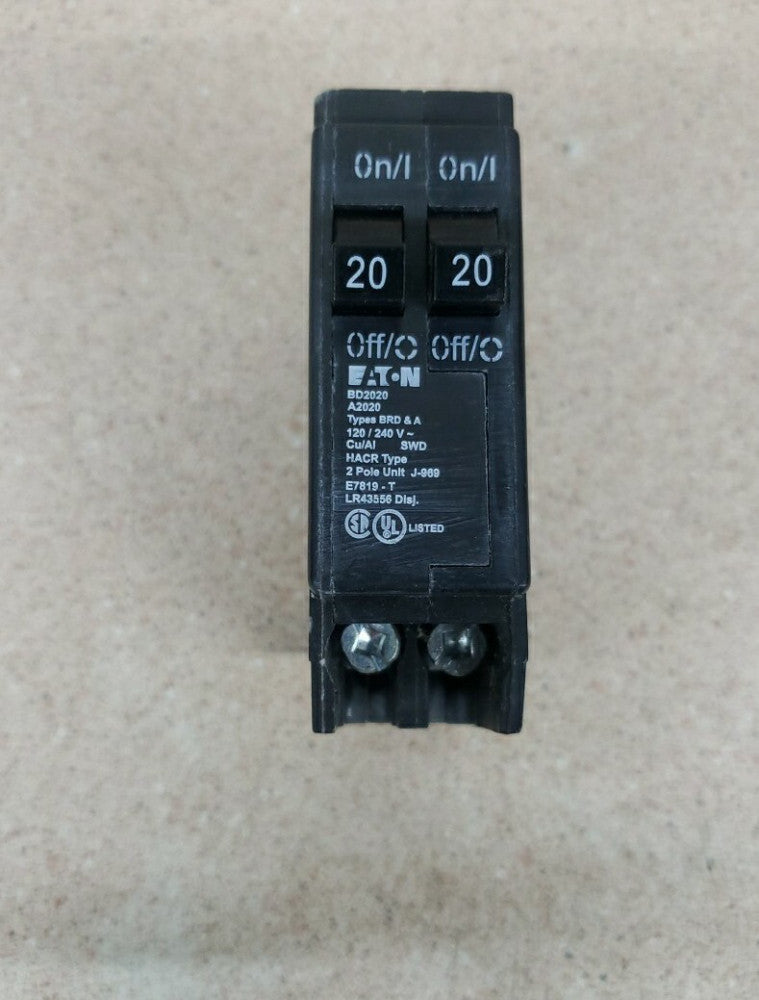 1) NEW EATON BD2020 20 AMP TANDEM BREAKER 120/240V