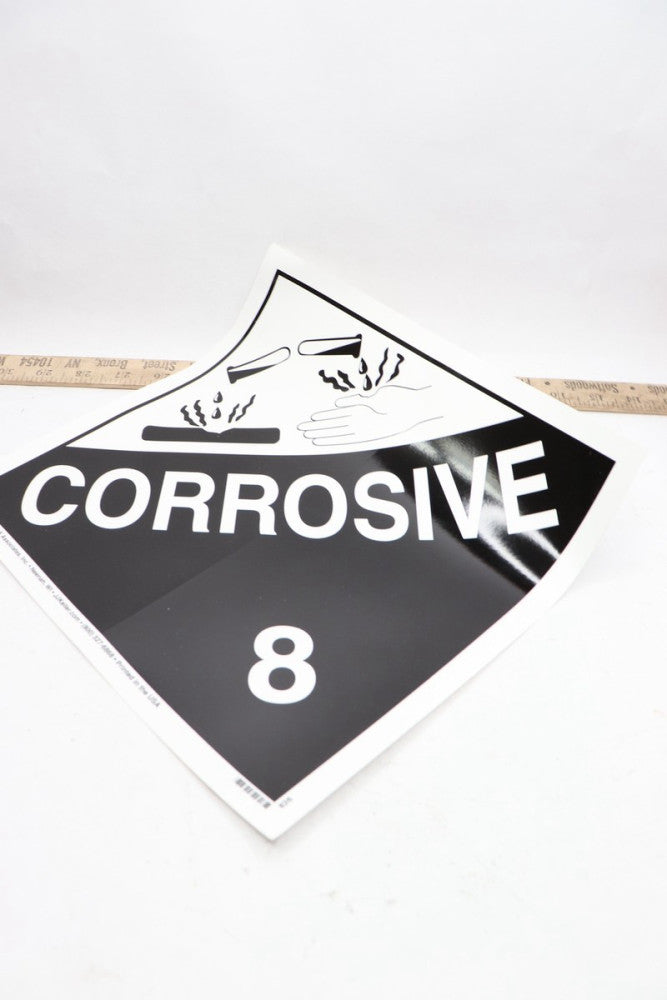 JJ Keller & Associates Corrosive 8 Hazmat HD Sticker Matte 3" x 3"