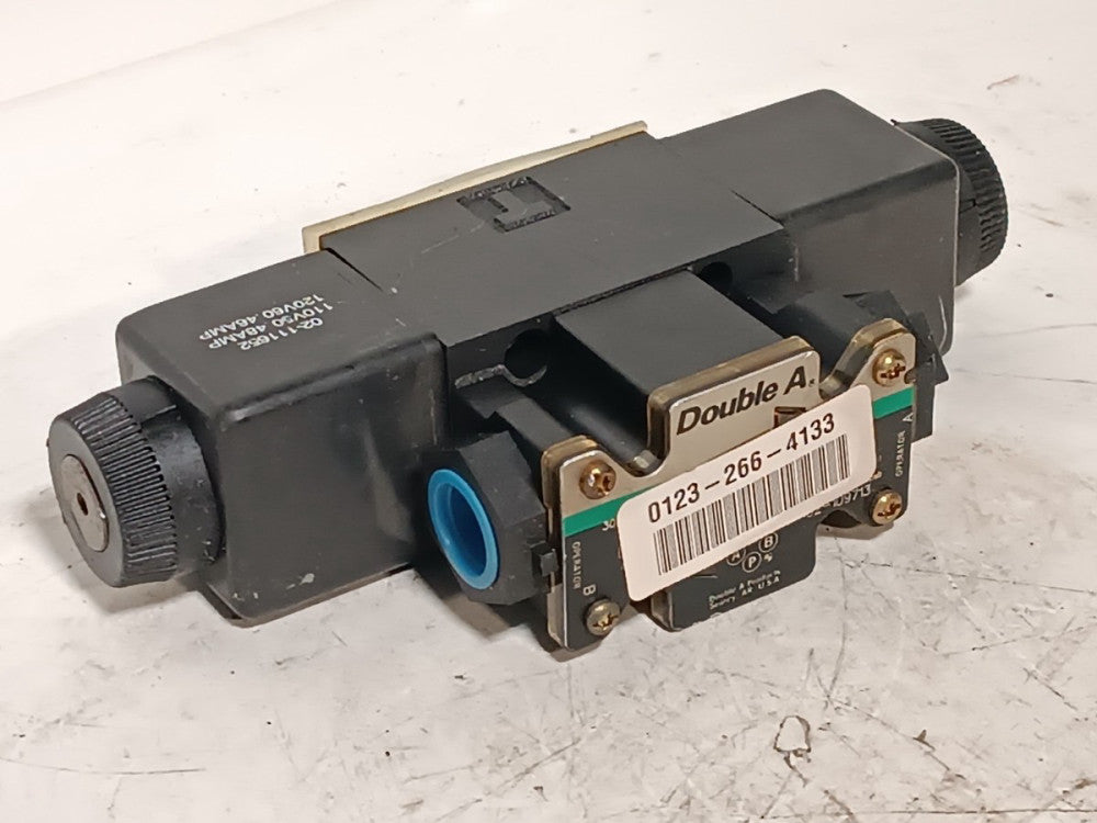 Double A QF-3-C-10D1 Directional Cntrl Valve w/ (2) Vickers 02-111652 120v Coils