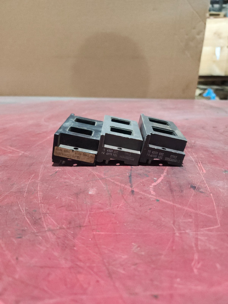 USED LOT OF 3 WESTINGHOUSE STARTER COIL 480/440V, 50/60C, 505C806G13