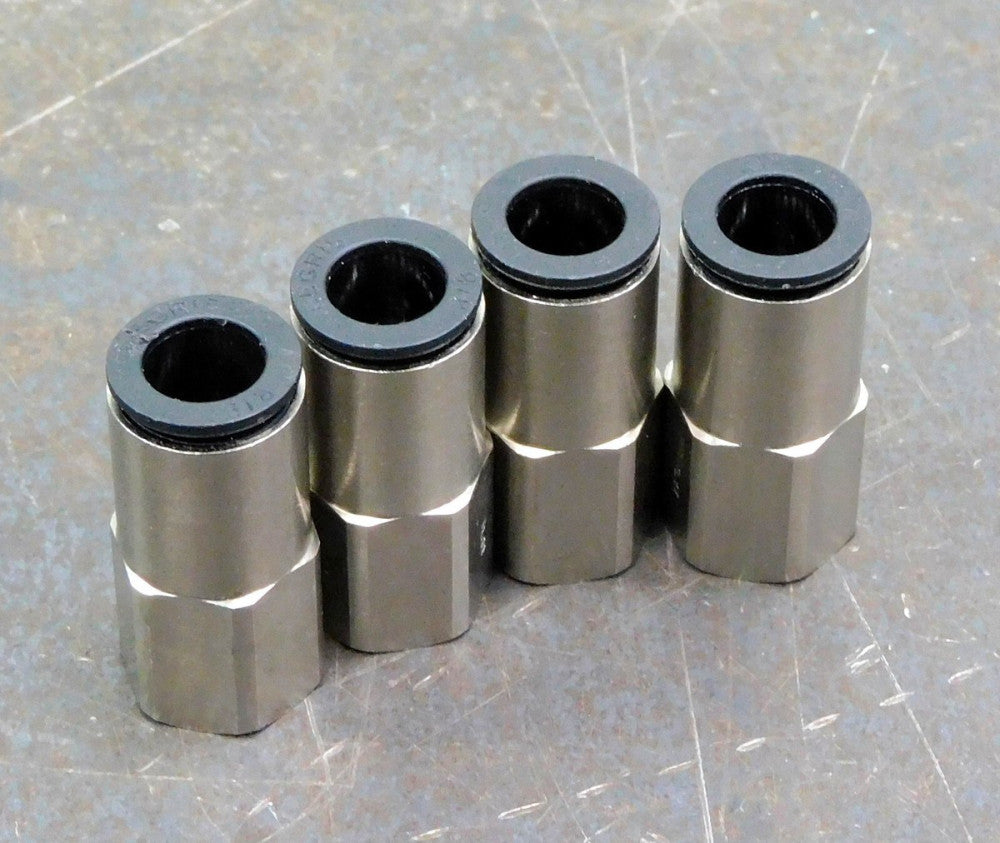 Lot of Four (4) Legris Straight Female Connector Push-to-Connect 3/8" x 1/4" NPT
