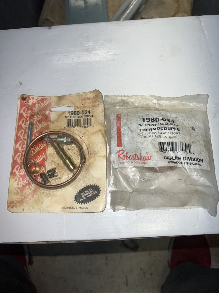 Lot Of 2 Robertshaw Thermocouple 24" 1980-024 Snap Fit Universal (51-1453)