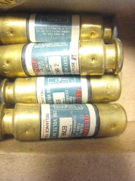 4 Reliance ECON ECNR-2 250V 2 Amp Class RK5 Time Delay Current Limiting Fuse NOS
