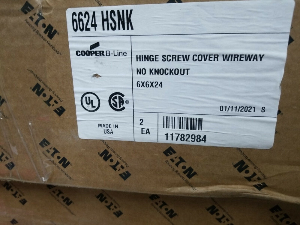 Eaton B-Line 6624HSNK Steel Hinge Cover 6" x 6" x 24"