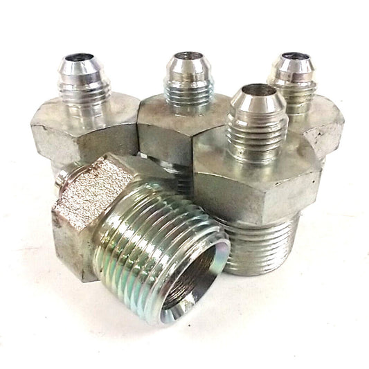 2404-06-12 3/8" JIC TO 3/4" NPT STEEL ADAPTER UNIONS (LOT OF 5)