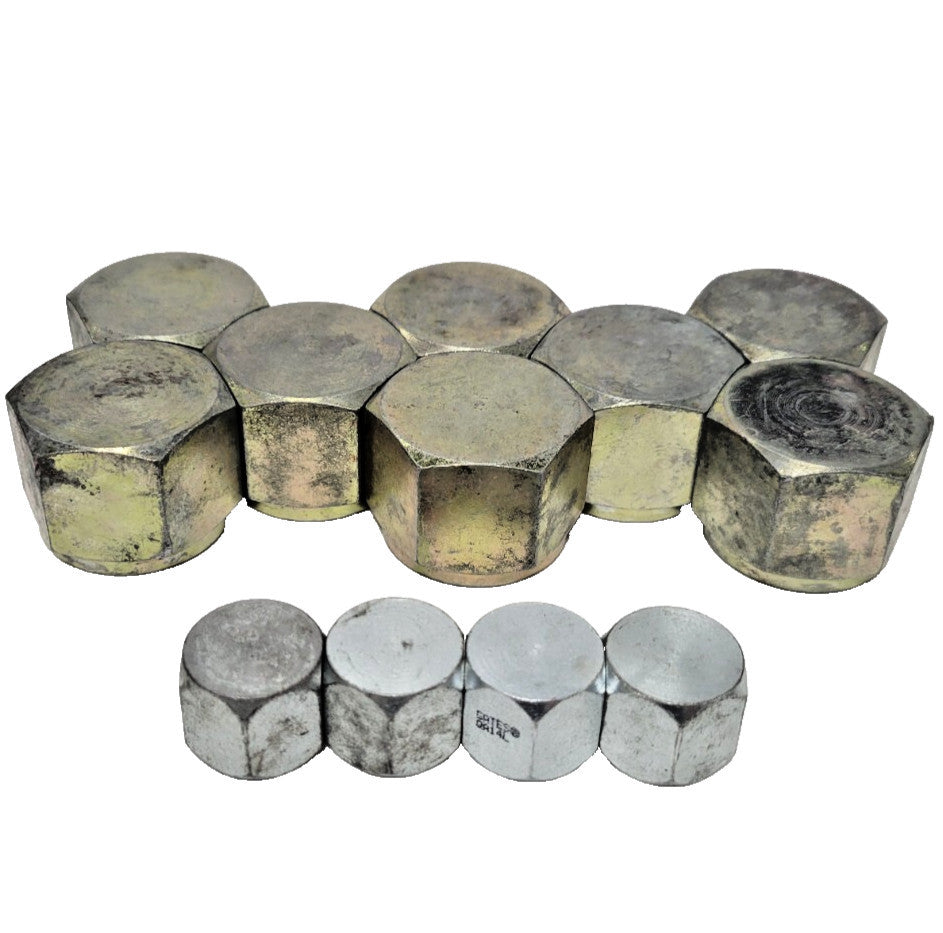 ASSORTED LOT OF FLAT CAP NUTS 1-5/16"-12, 3/4"-16 (LOT OF 12)