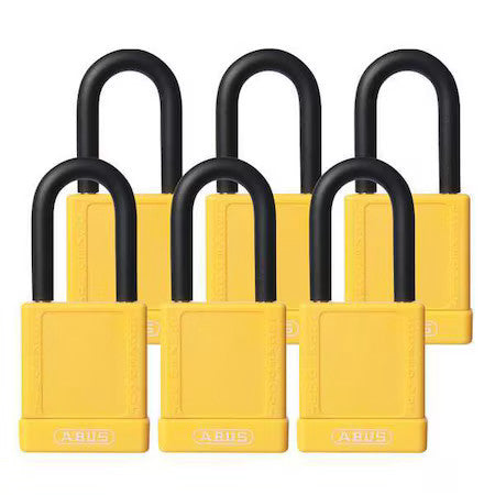 Abus 74/40 Kax6 Yellow Lockout Padlock, Ka, Yellow, 1-3/4"H, Pk6