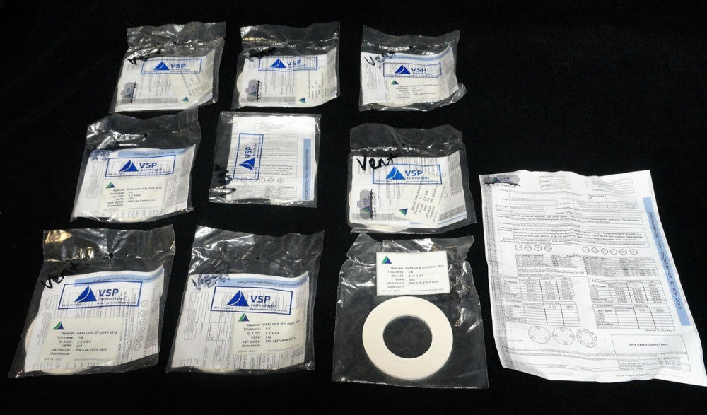(9) VSP GARLOCK GYLON 3510 ~ 1/8" Thick GASKET RING 2" I.D. X 3-3/4" O.D. NEW