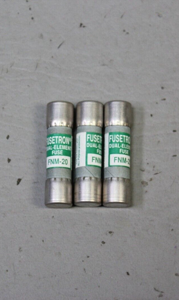 LOT OF 3 FUSETRON DUAL ELEMENT FNM-20 FUSES FUSE