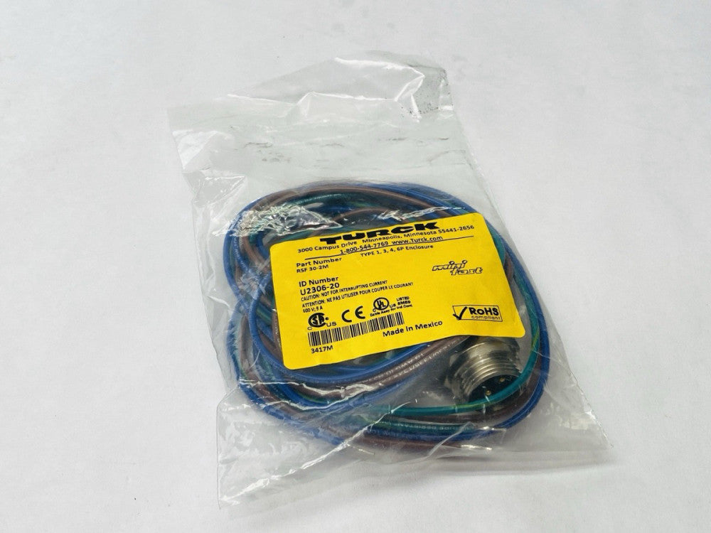 Turck RSF 30-2M Actuator Sensor Receptacle Front Mount M 7/8" Minifast U2306-20