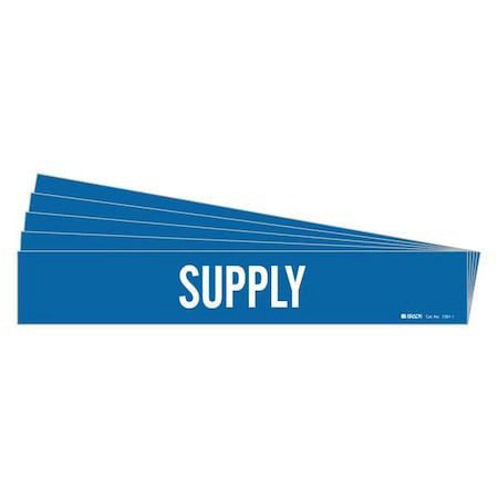 Brady 7281-1-Pk Pipe Marker, Adhesive, White, Supply, Pk5, 7281-1-Pk