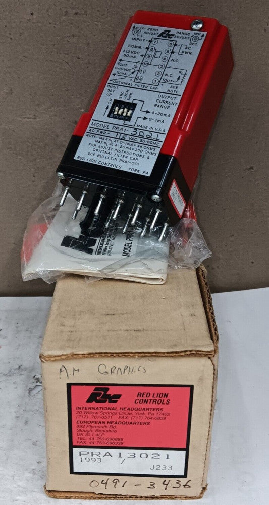 NEW RED LION CONTROLS PRA13021 RELAY MODULE 115 VAC