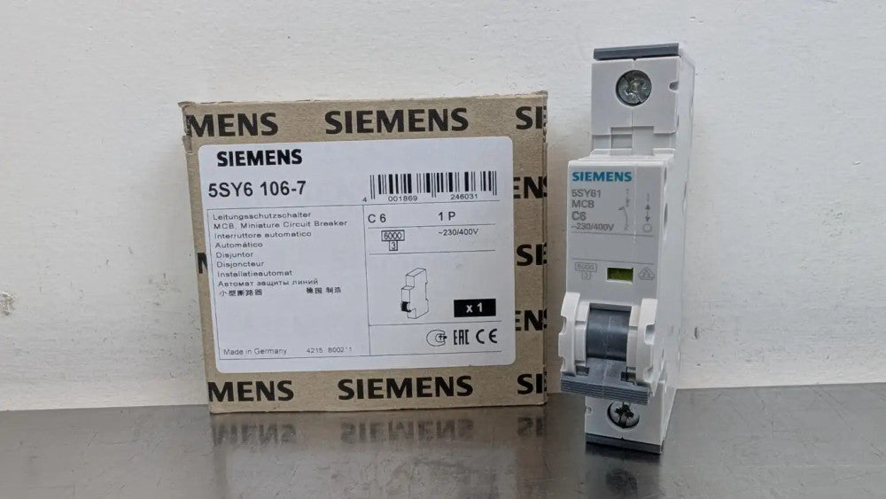 Siemens 5SY6106-7 Miniature Circuit Breaker 230/400VAC 6A