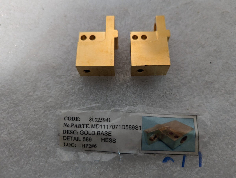 (2) Hess 589,  MD1117071D589S1, 80025941 Gold Base, Golden Industrial Plate
