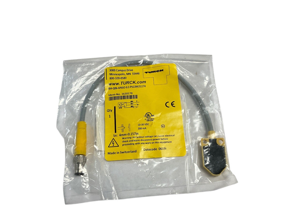 TURCK BI4-Q06-AP6X2-0.2M-PSG 3M/S1174 INDUCTIVE RANGE SENSOR 1620178 NEW