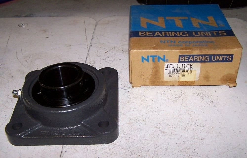NEW NTN UCFU-1.11/16 MOUNTED BALL BEARING 4 BOLT FLANGE 1-11/16" BORE