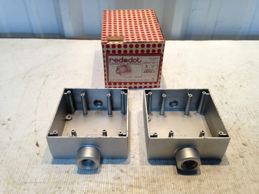 Red Dot 2AFSC-1 Aluminum 1/2" NPT Conduit Device Box -NIB of 2