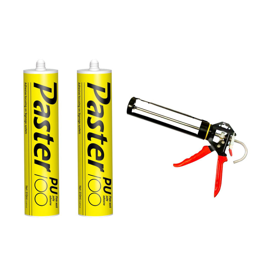 2Pcs PU-100 Sheet Metal & Putty Adhesive & Caulking Gun for Flexible Materials