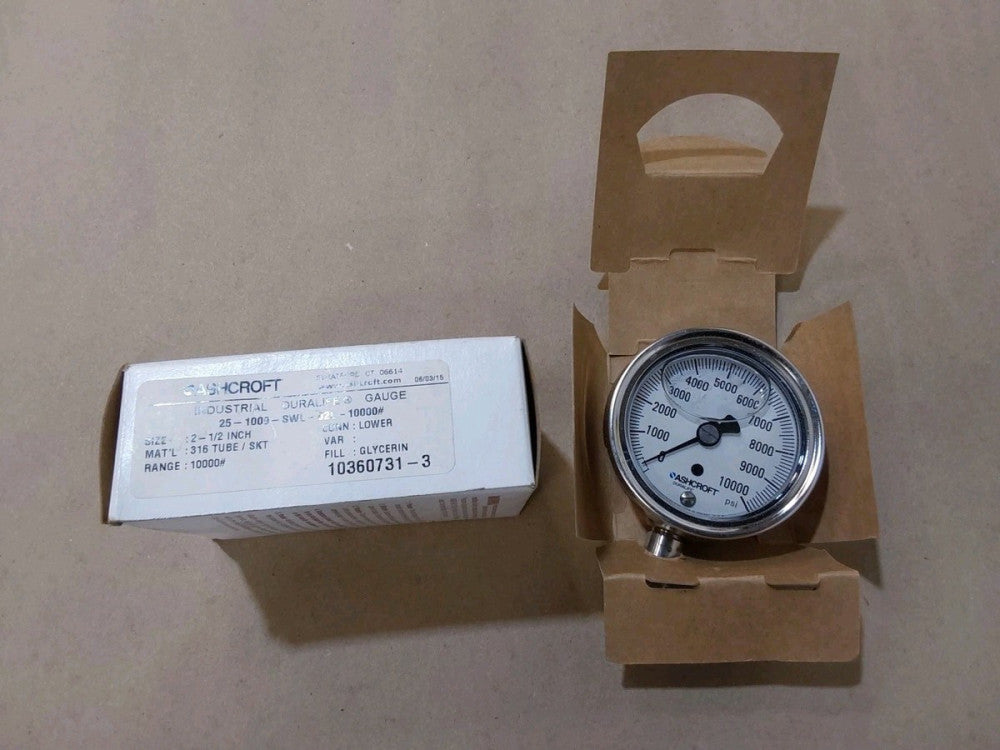 ASHCROFT 25-1009-SWL-02L-10000#  Pressure Gauge 