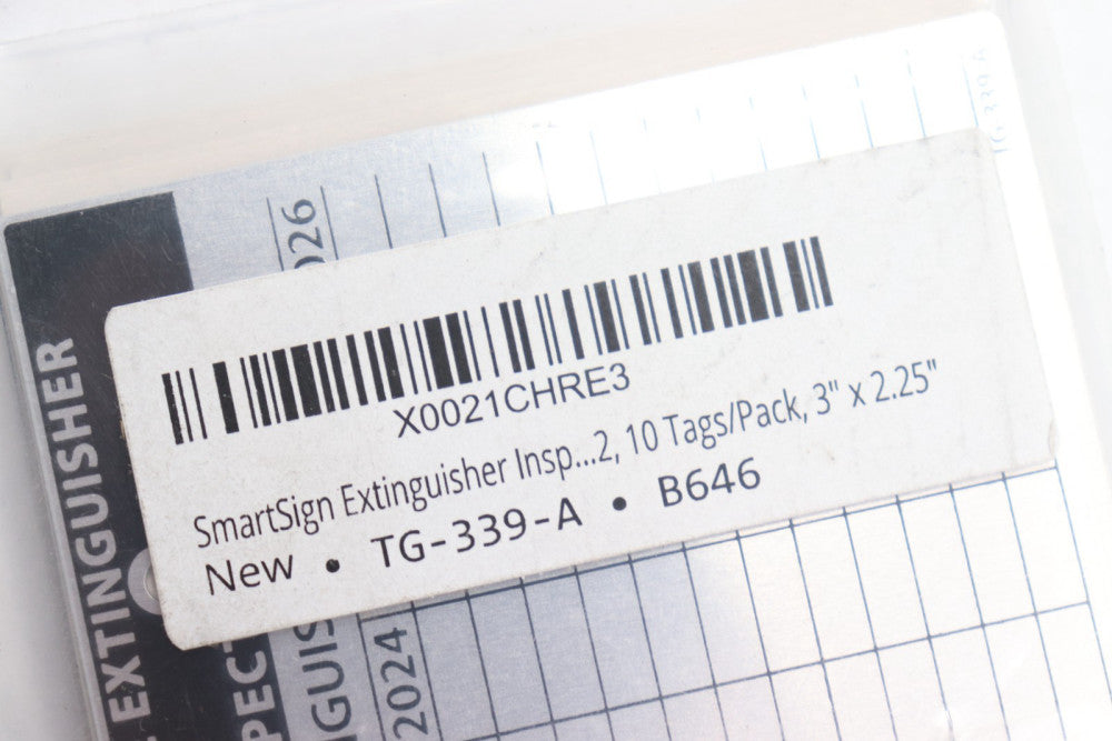 SmartSign Heavy Duty Fire Extinguisher Inspection Tags Aluminum âTG-339-A
