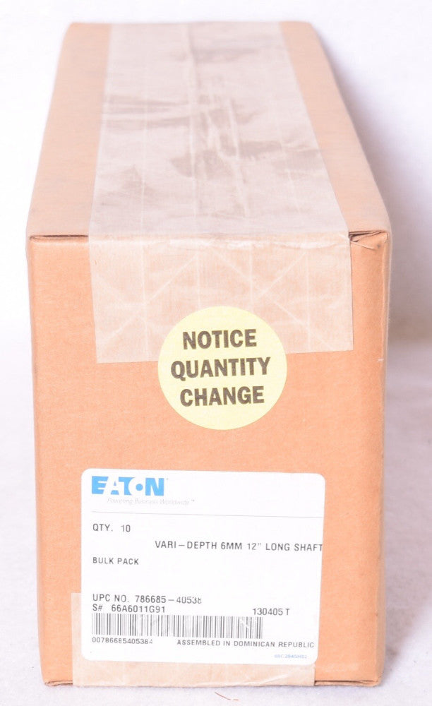 Eaton 66A6011G91 Vari-Depth 6mm 12" Long Shaft Box of 10