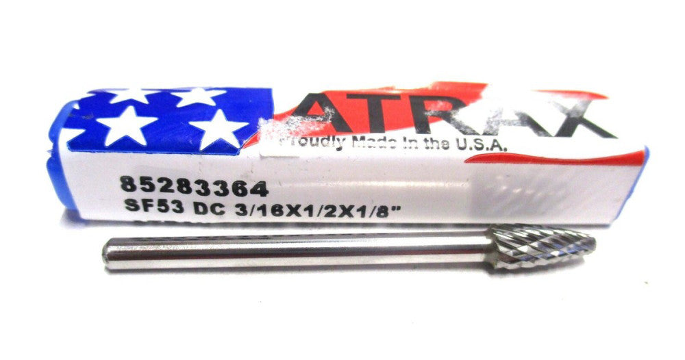 Atrax (85283364) 3/16 x 1/8 x 1/2 x 1-1/2 SF-53 DC Carbide Tree w/ Radius Burr