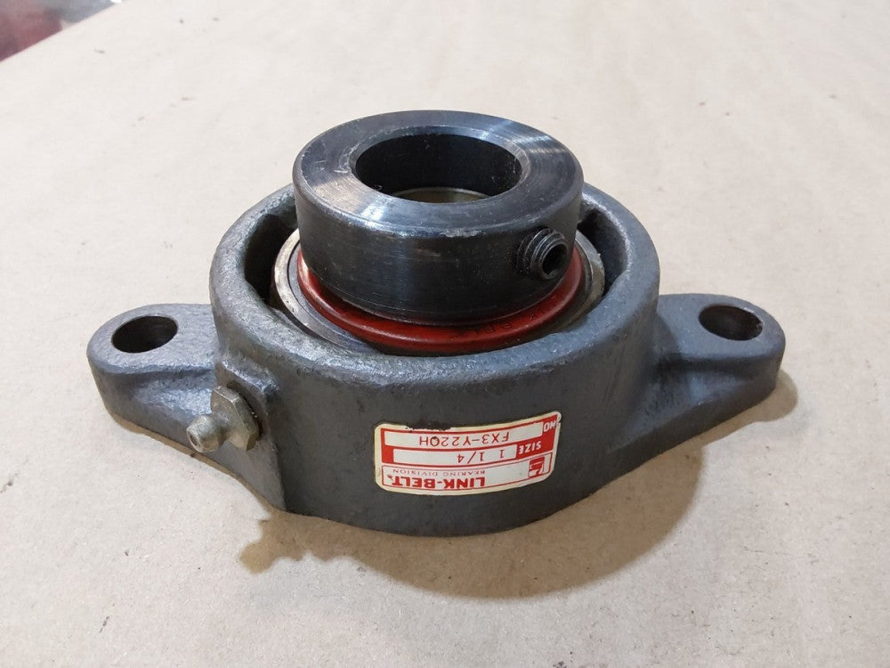 Link-Belt FX3-Y220H 1 1/4" Flange Mounted 2 Bolt Ball Bearing, Cast Iron 