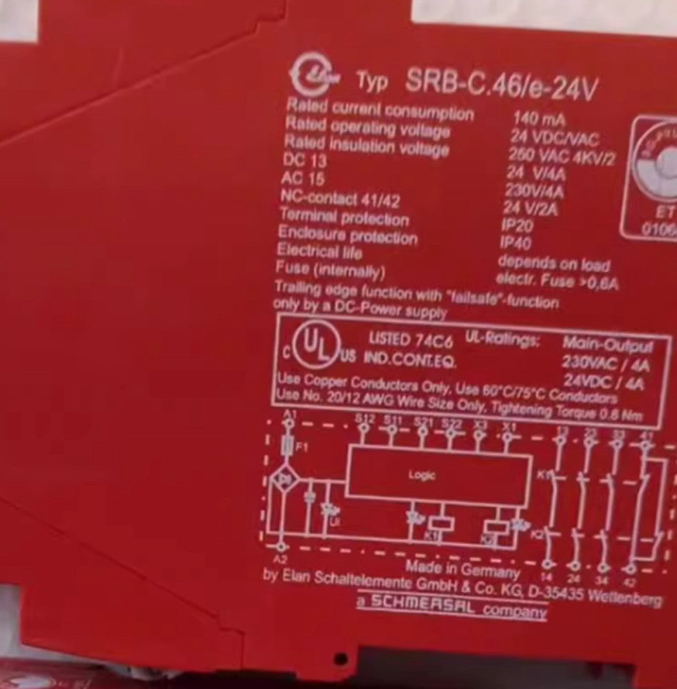 One Brand New SCHMERSAL SRB-C.46/E Safety Relay 24V