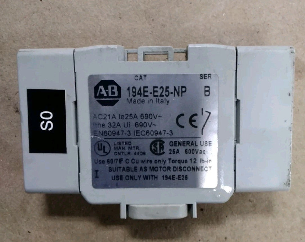 ALLEN BRADLEY 194E-E25-NP AUXILIARY CONTACT SER. B A58